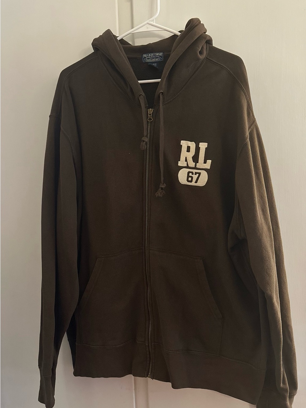 Ralph Lauren RL67 Brown Zip-Up Hoodie